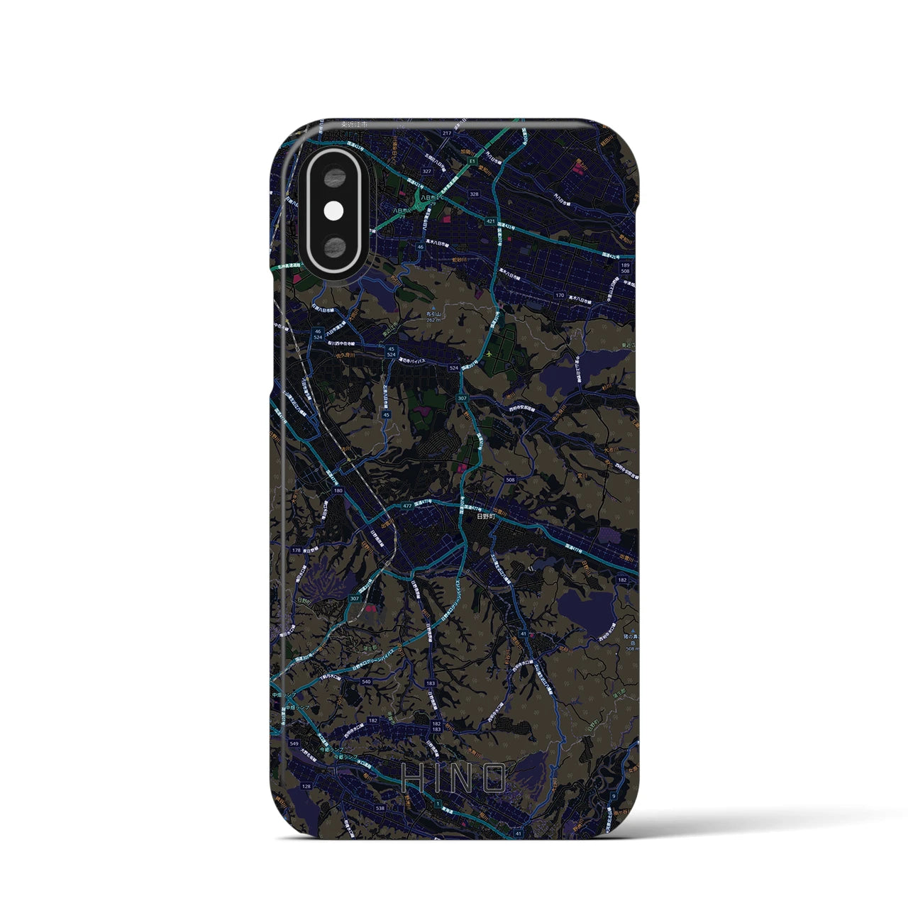 【日野（滋賀県）】地図柄iPhoneケース（バックカバータイプ）