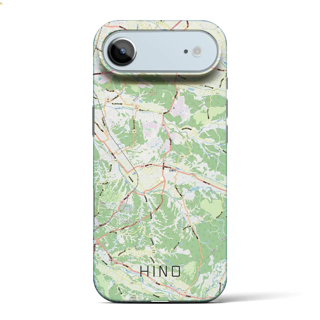 【日野(滋賀県)】地図柄iPhoneケース(バックカバータイプ)ブラック・iPhone 17 Pro Max 用