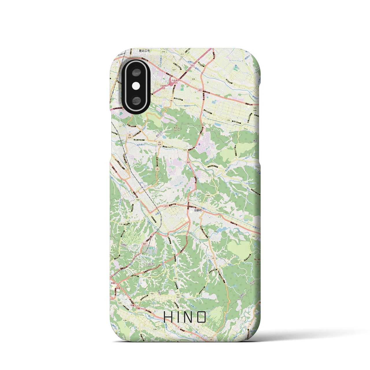 【日野（滋賀県）】地図柄iPhoneケース（バックカバータイプ）