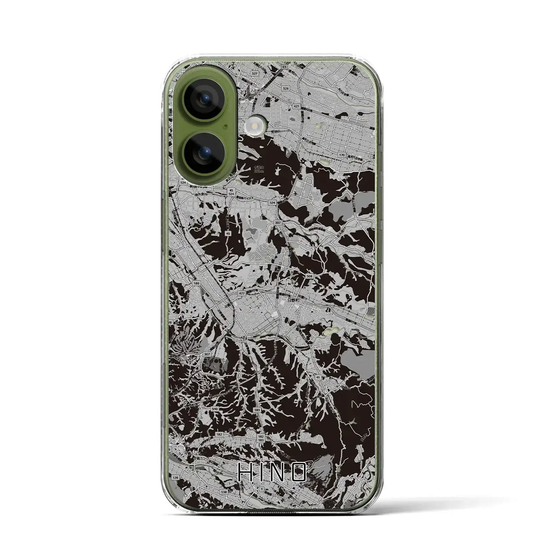 【日野(滋賀県)】地図柄iPhoneケース(クリアタイプ)モノトーン・iPhone 17 Pro Max 用