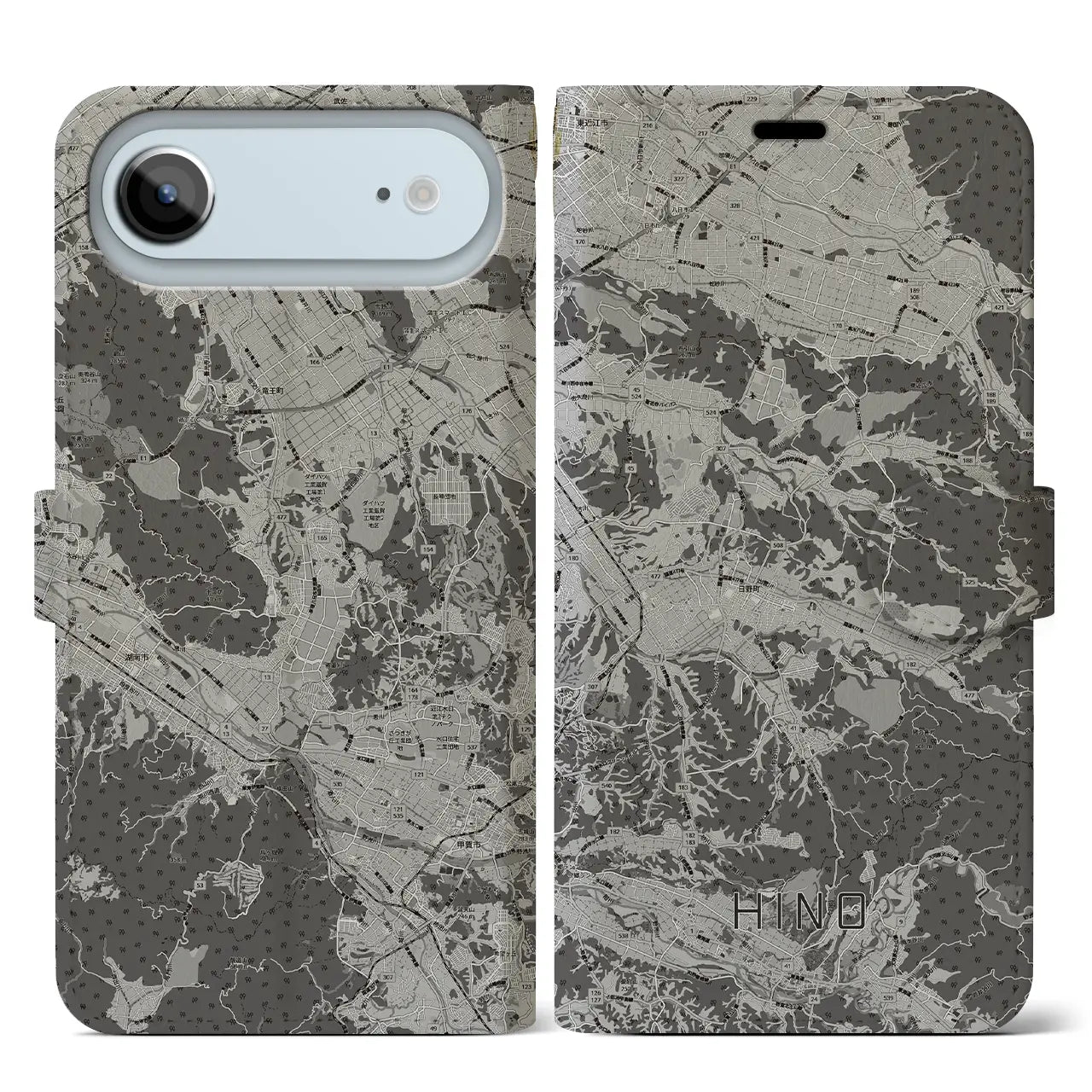 【日野（滋賀県）】地図柄iPhoneケース（手帳タイプ）