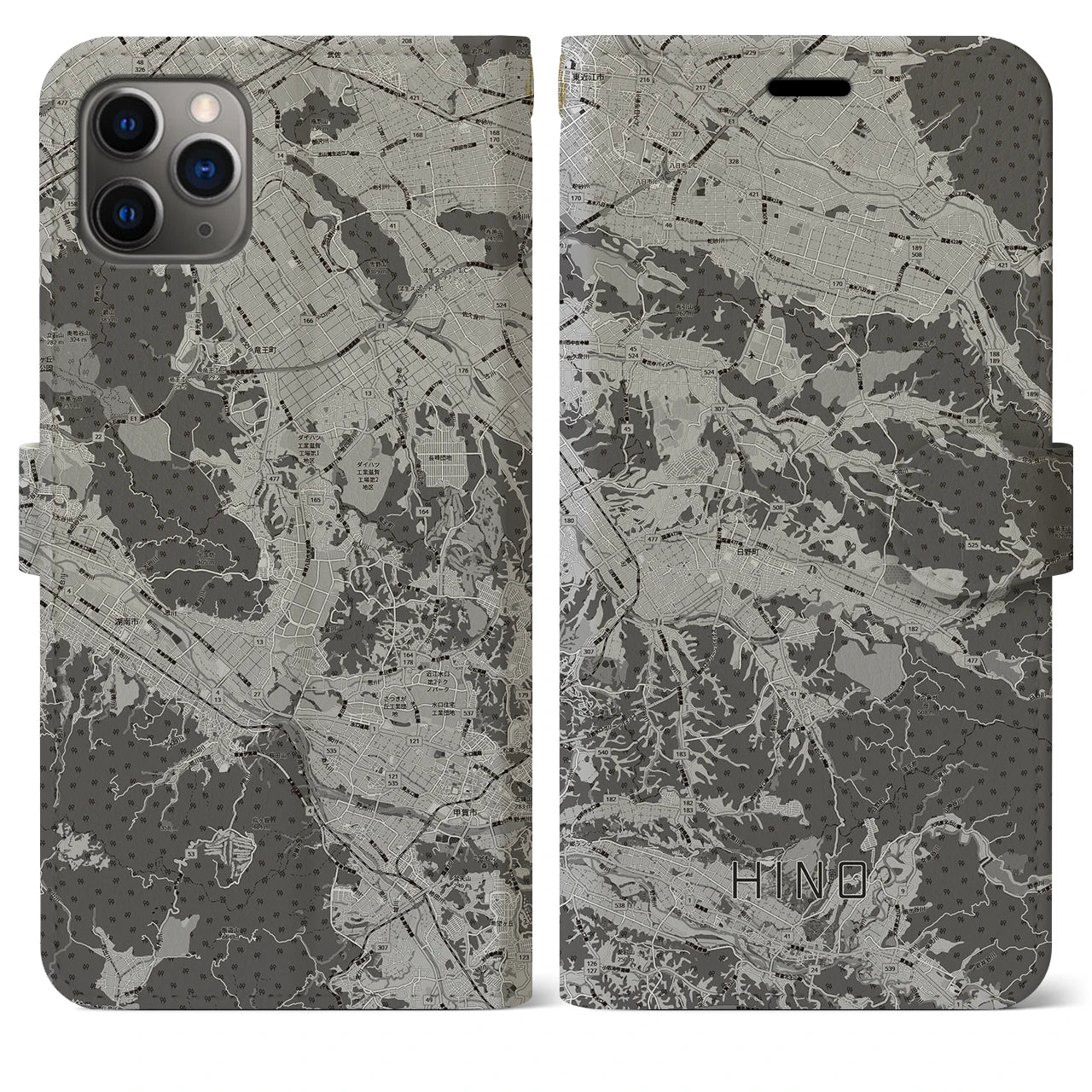 【日野（滋賀県）】地図柄iPhoneケース（手帳タイプ）