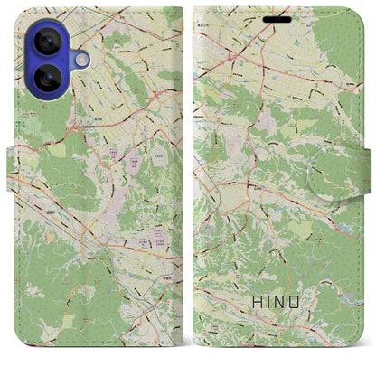 【日野（滋賀県）】地図柄iPhoneケース（手帳タイプ）モノトーン・iPhone 16 Pro Max 用