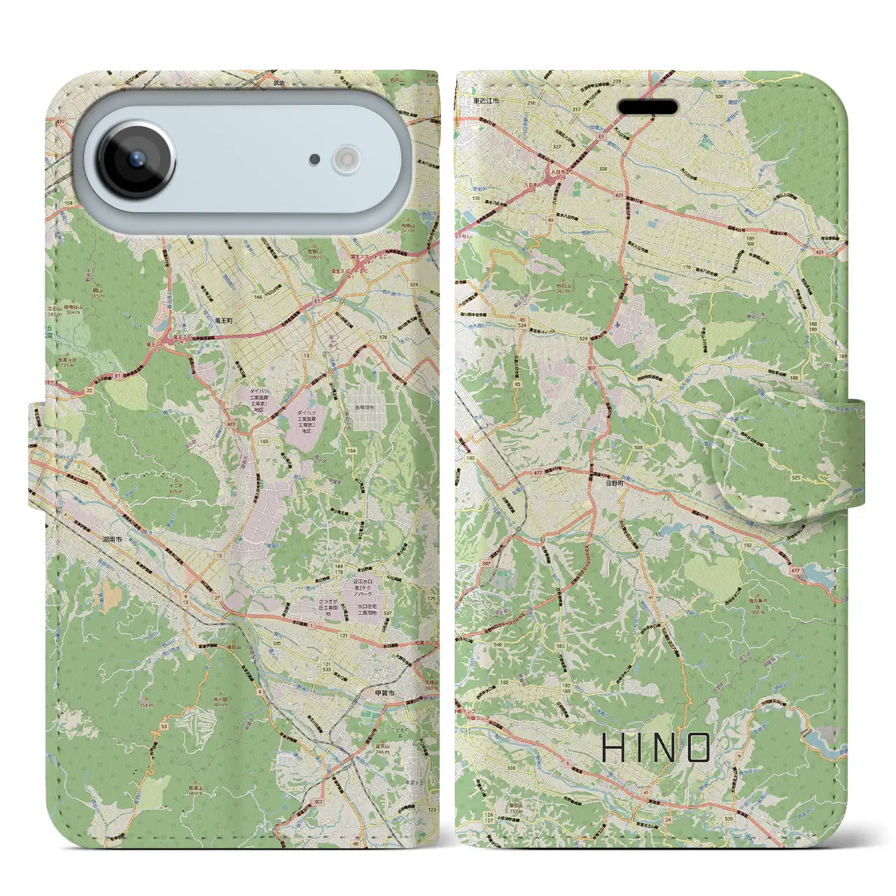 【日野（滋賀県）】地図柄iPhoneケース（手帳タイプ）