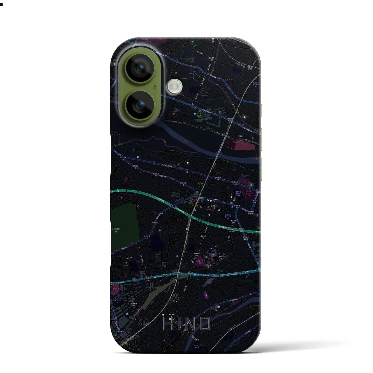 【日野（東京都）】地図柄iPhoneケース（バックカバータイプ）