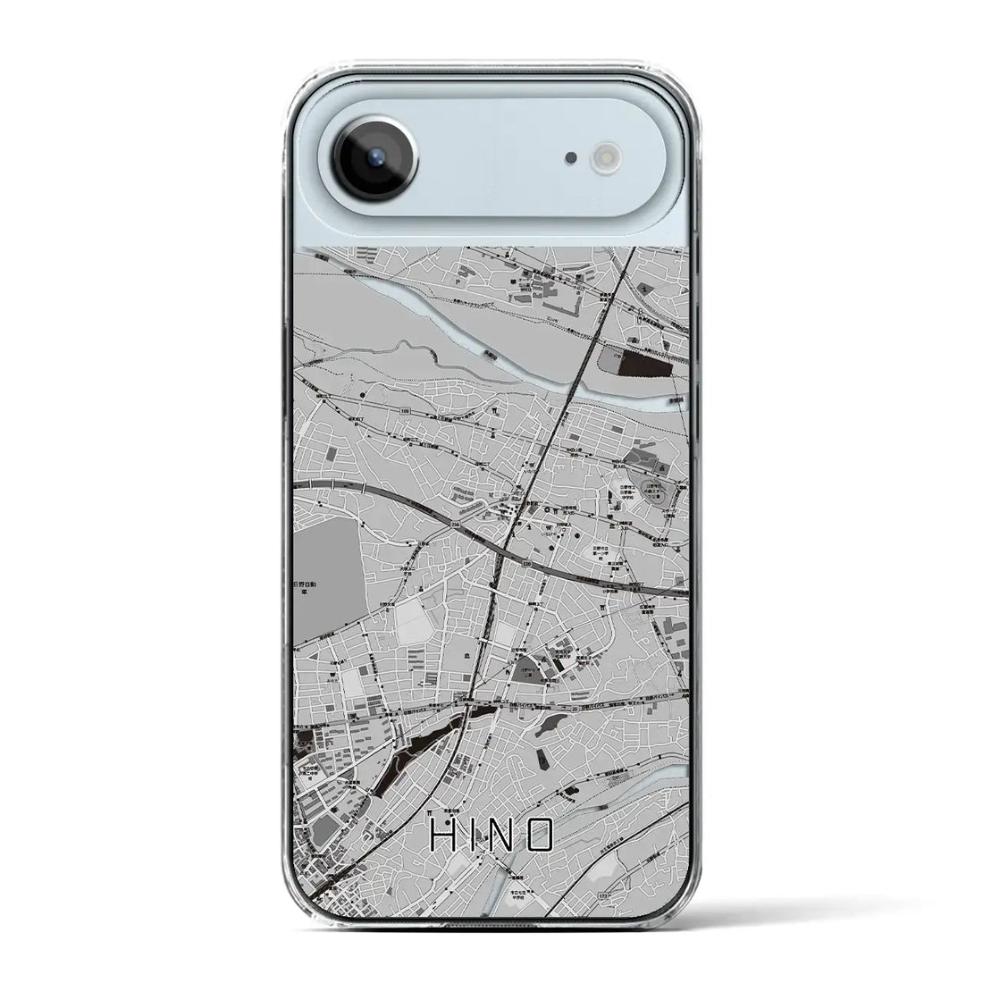 【日野（東京都）】地図柄iPhoneケース（クリアタイプ）モノトーン・iPhone 17 Pro Max 用