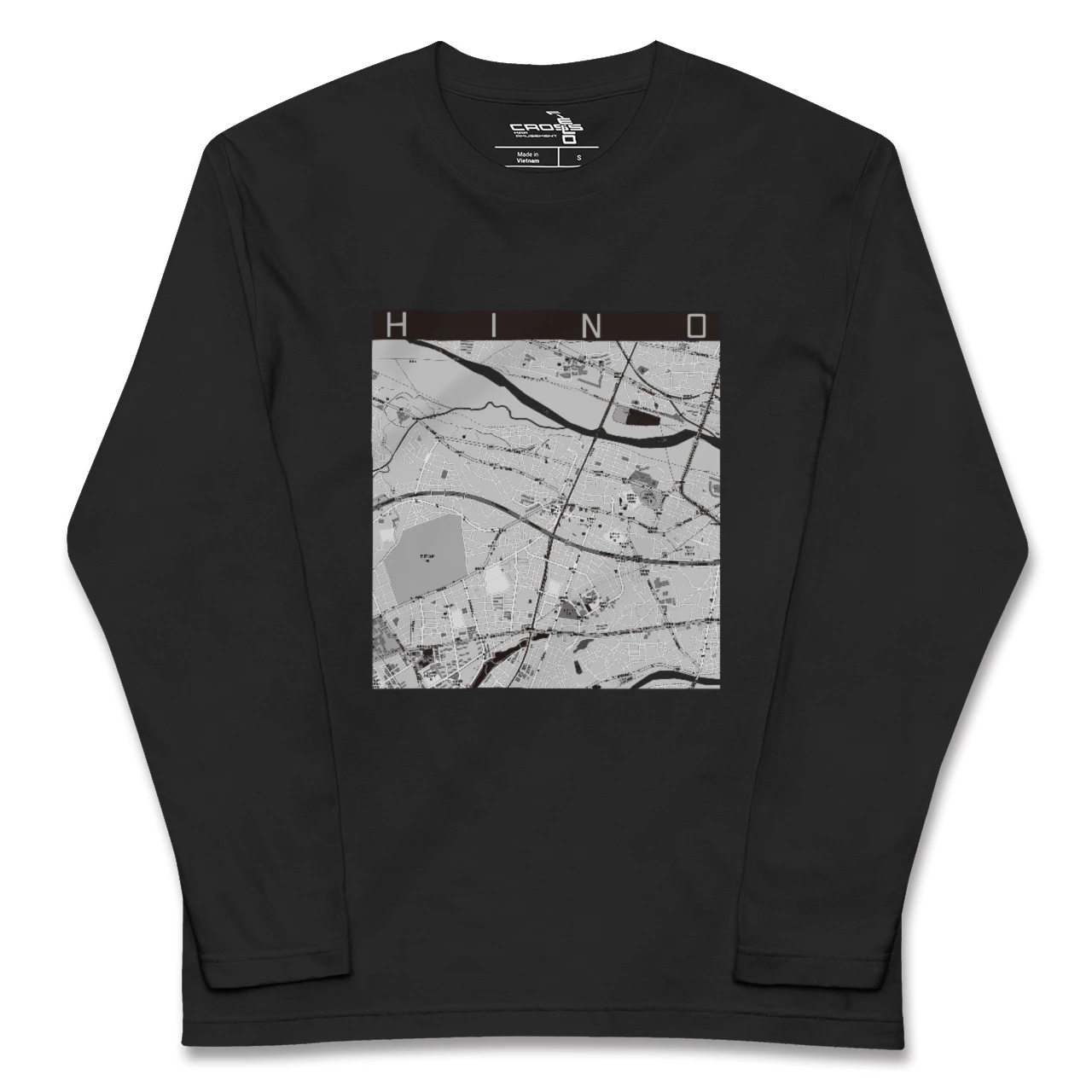 【日野（東京都）】地図柄ロングスリーブTシャツ
