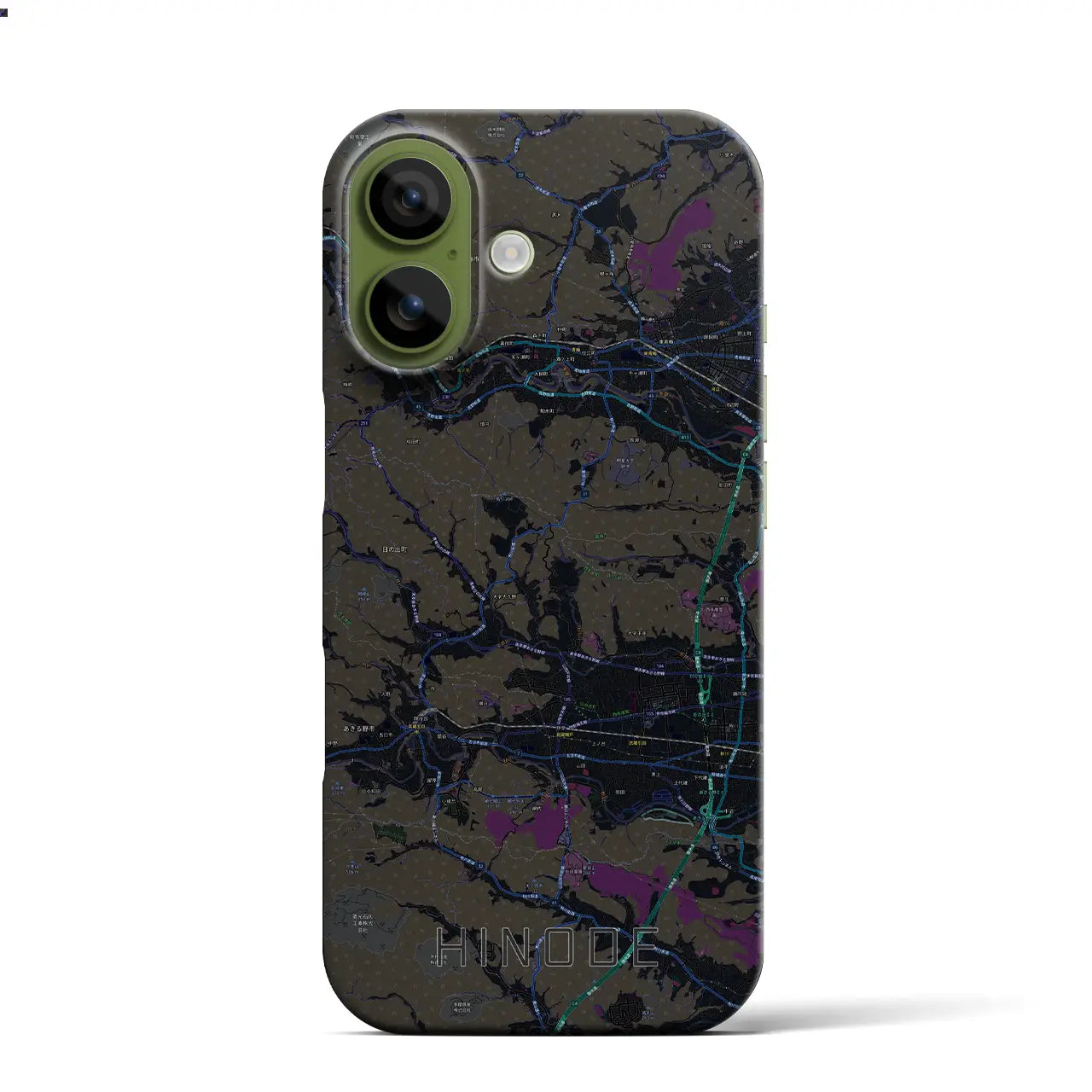 【日の出（東京都）】地図柄iPhoneケース（バックカバータイプ）