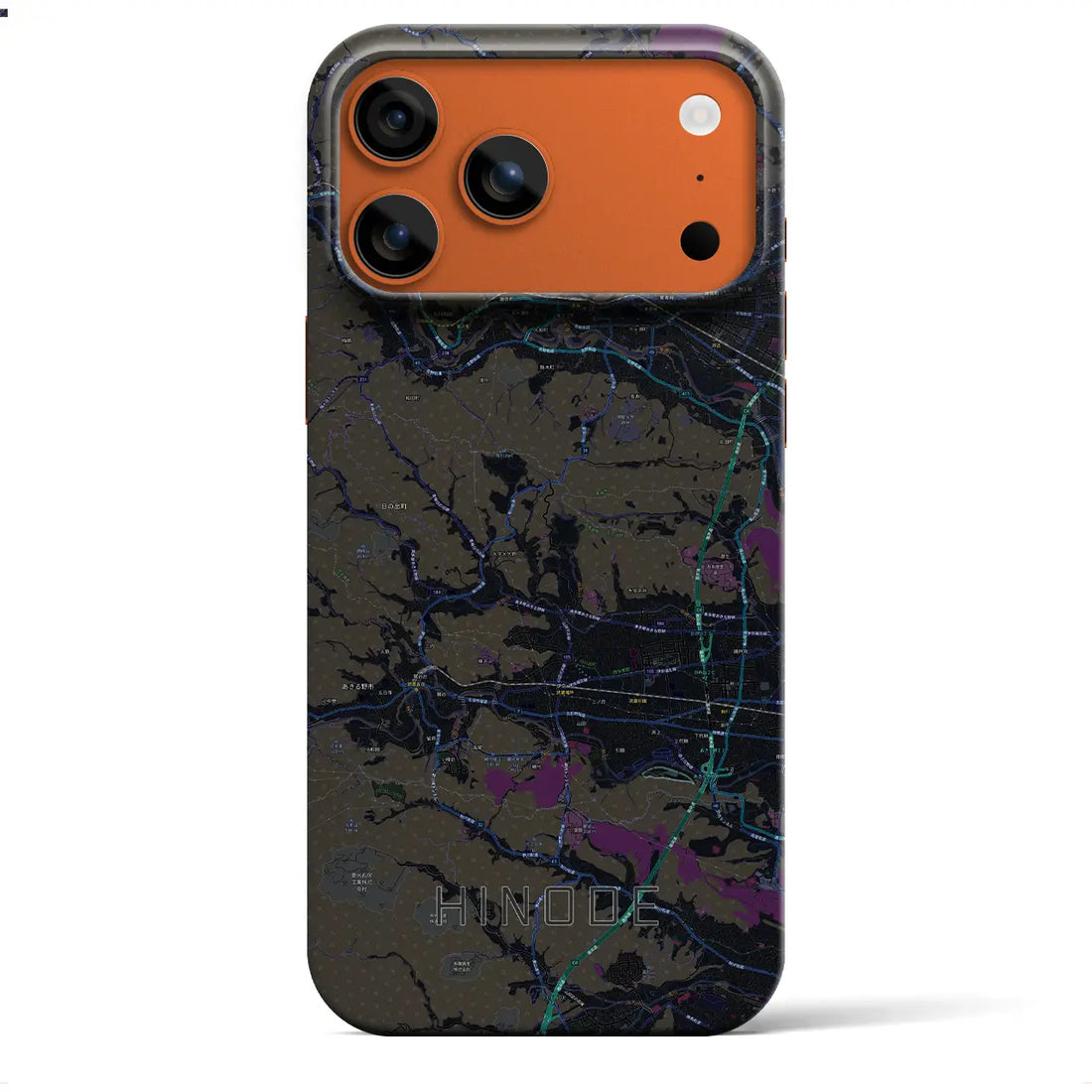 【日の出（東京都）】地図柄iPhoneケース（バックカバータイプ）