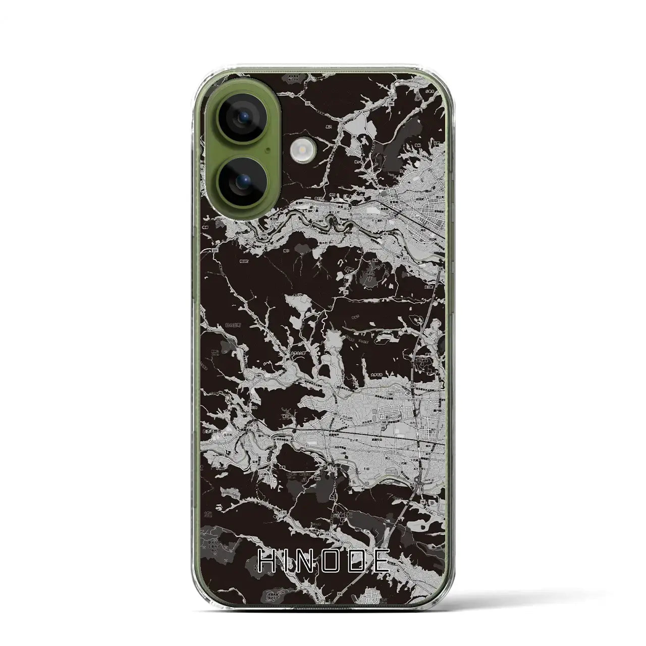 【日の出（東京都）】地図柄iPhoneケース（クリアタイプ）