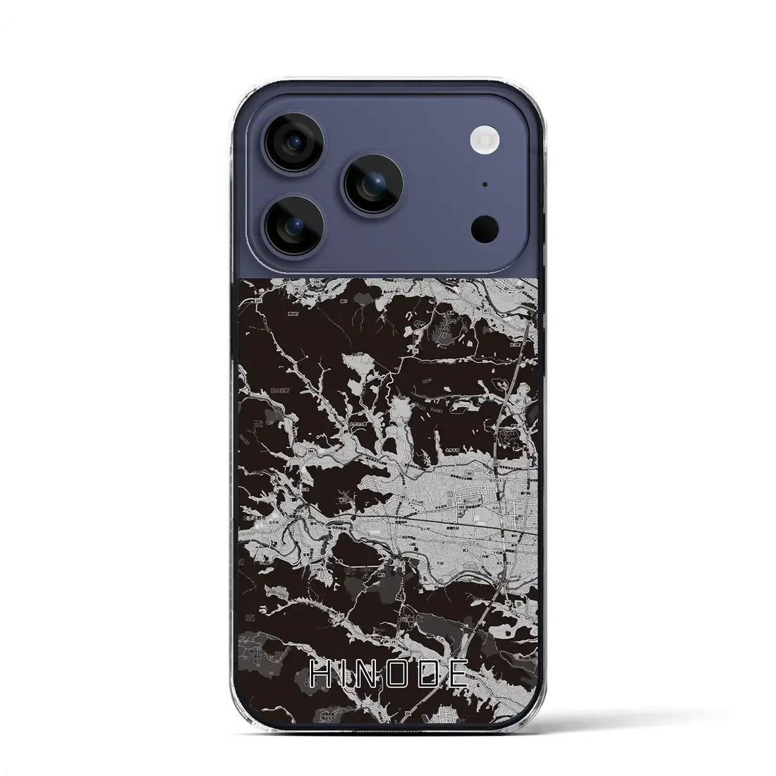 【日の出(東京都)】地図柄iPhoneケース(クリアタイプ)モノトーン・iPhone 17 Pro Max 用