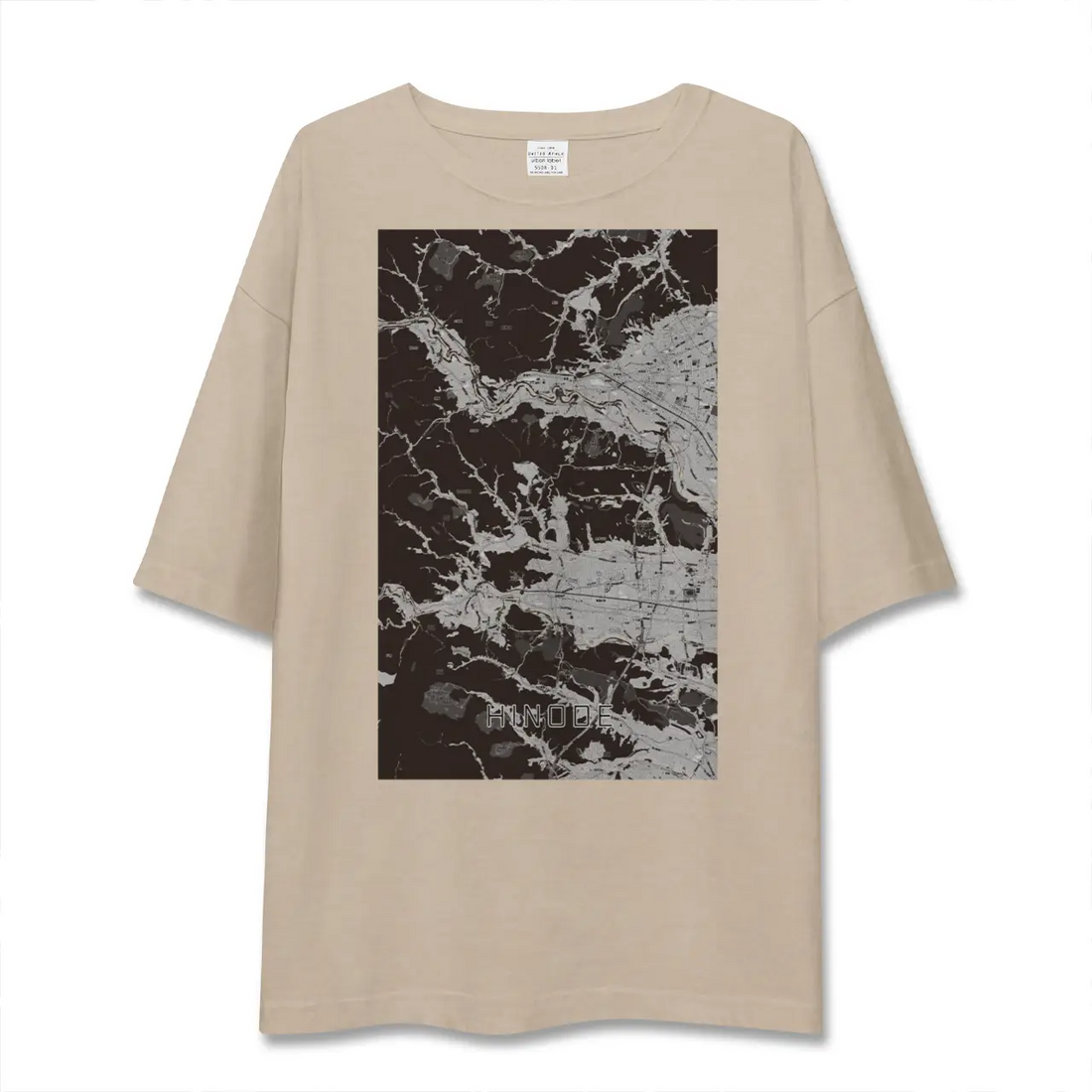 【日の出（東京都）】地図柄ビッグシルエットTシャツ