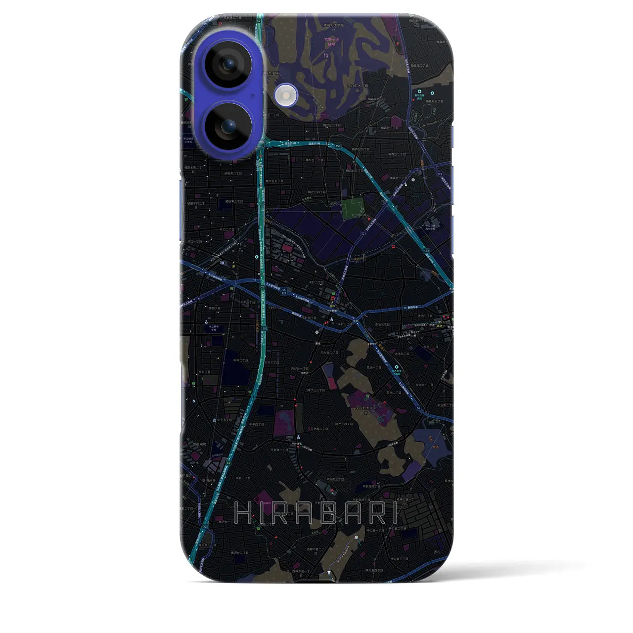 【平針（愛知県）】地図柄iPhoneケース（バックカバータイプ）