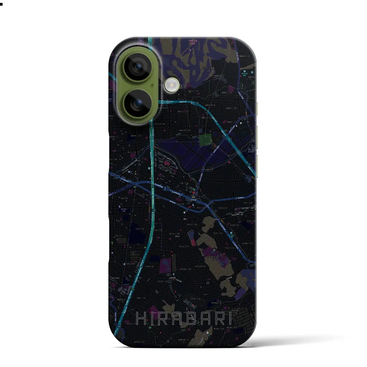 【平針（愛知県）】地図柄iPhoneケース（バックカバータイプ）