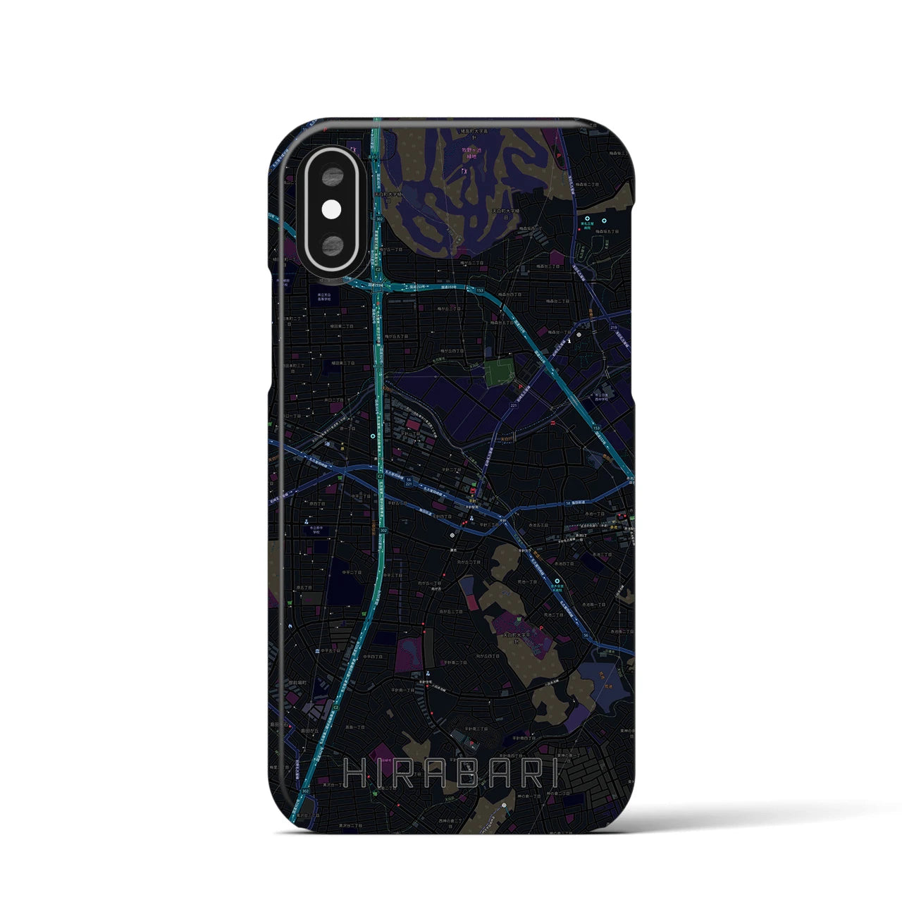 【平針（愛知県）】地図柄iPhoneケース（バックカバータイプ）