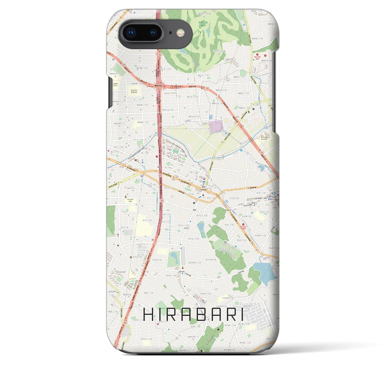 【平針（愛知県）】地図柄iPhoneケース（バックカバータイプ）