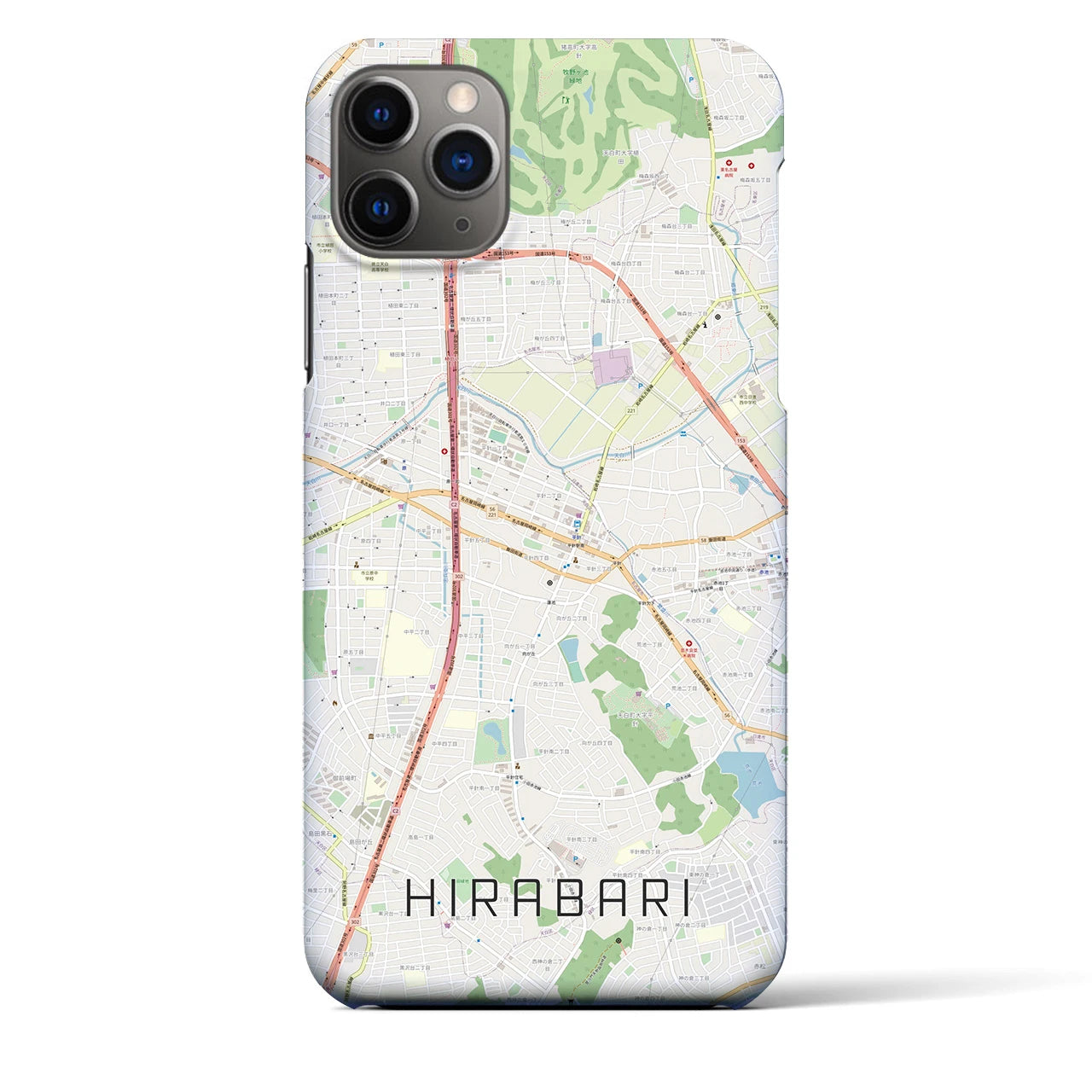 【平針（愛知県）】地図柄iPhoneケース（バックカバータイプ）