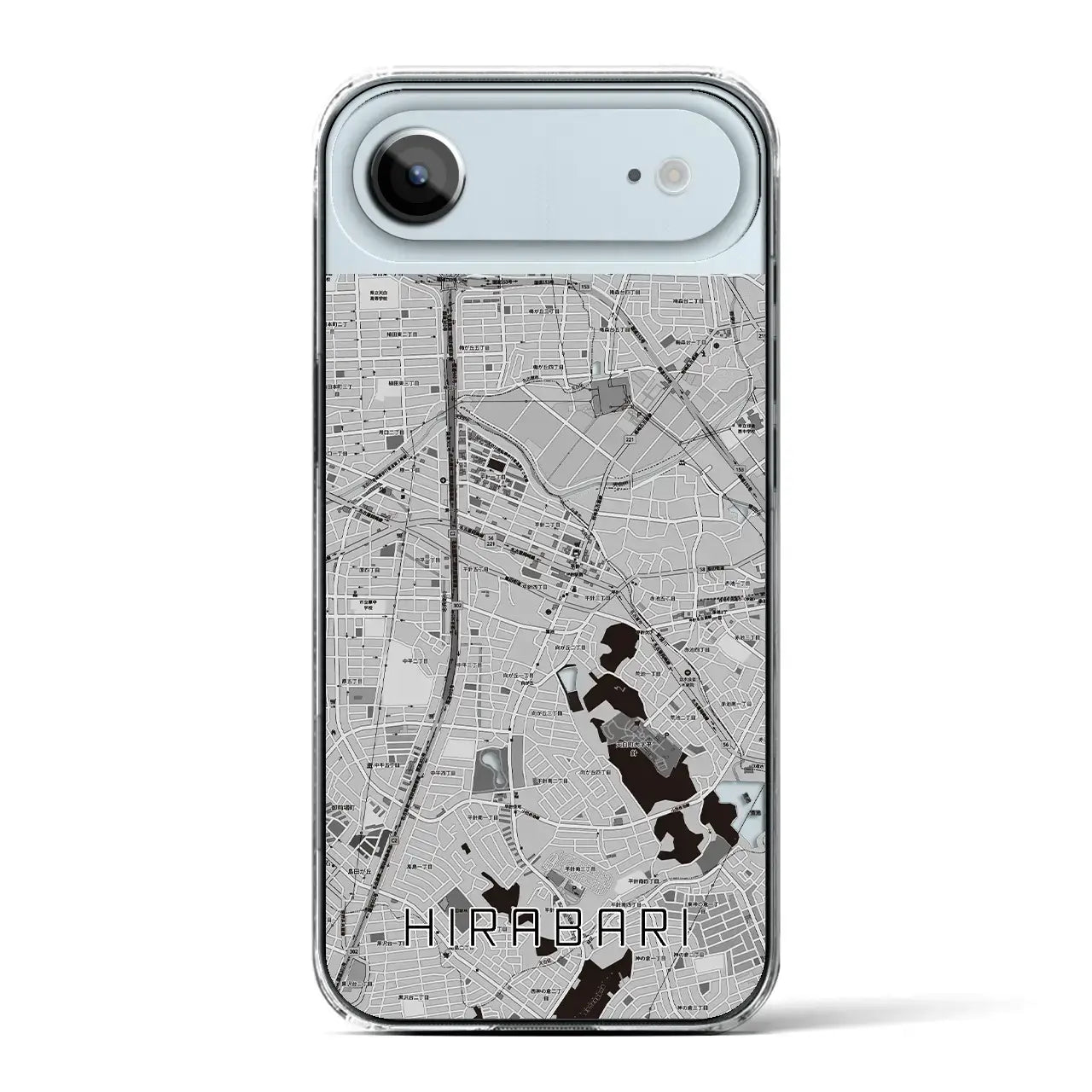 【平針（愛知県）】地図柄iPhoneケース（クリアタイプ）モノトーン・iPhone 17 Pro Max 用