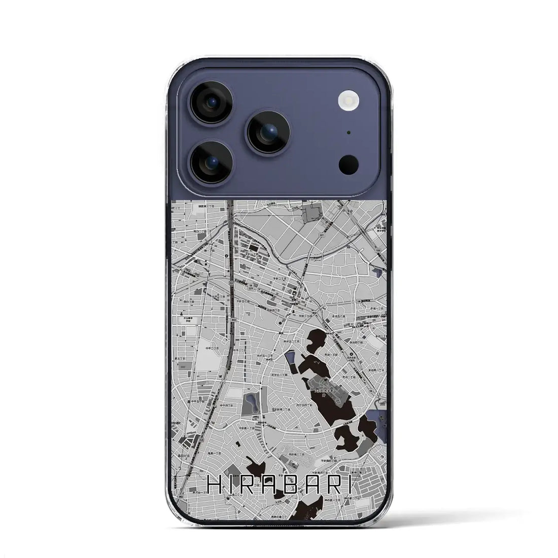 【平針(愛知県)】地図柄iPhoneケース(クリアタイプ)モノトーン・iPhone 17 Pro Max 用