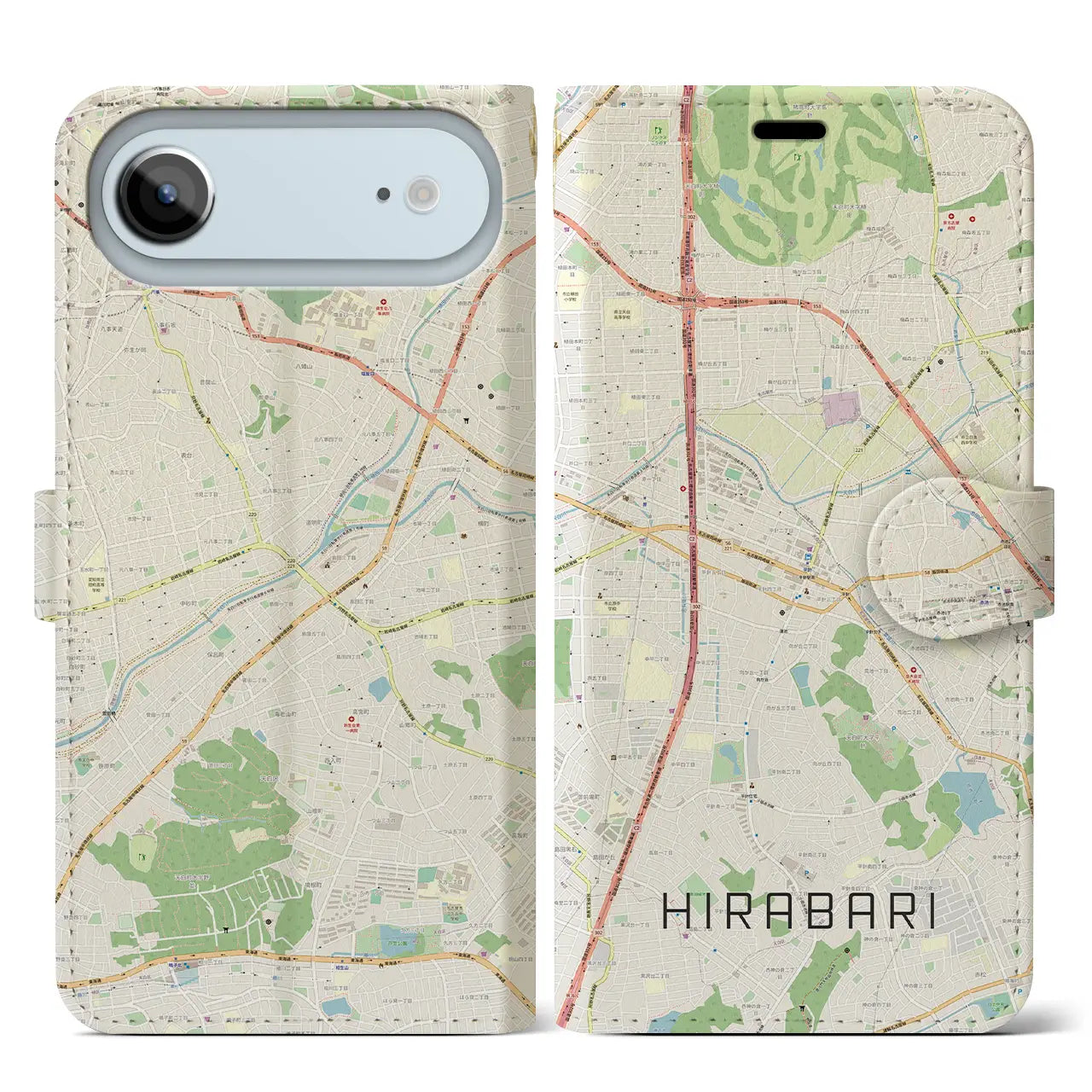 【平針（愛知県）】地図柄iPhoneケース（手帳タイプ）