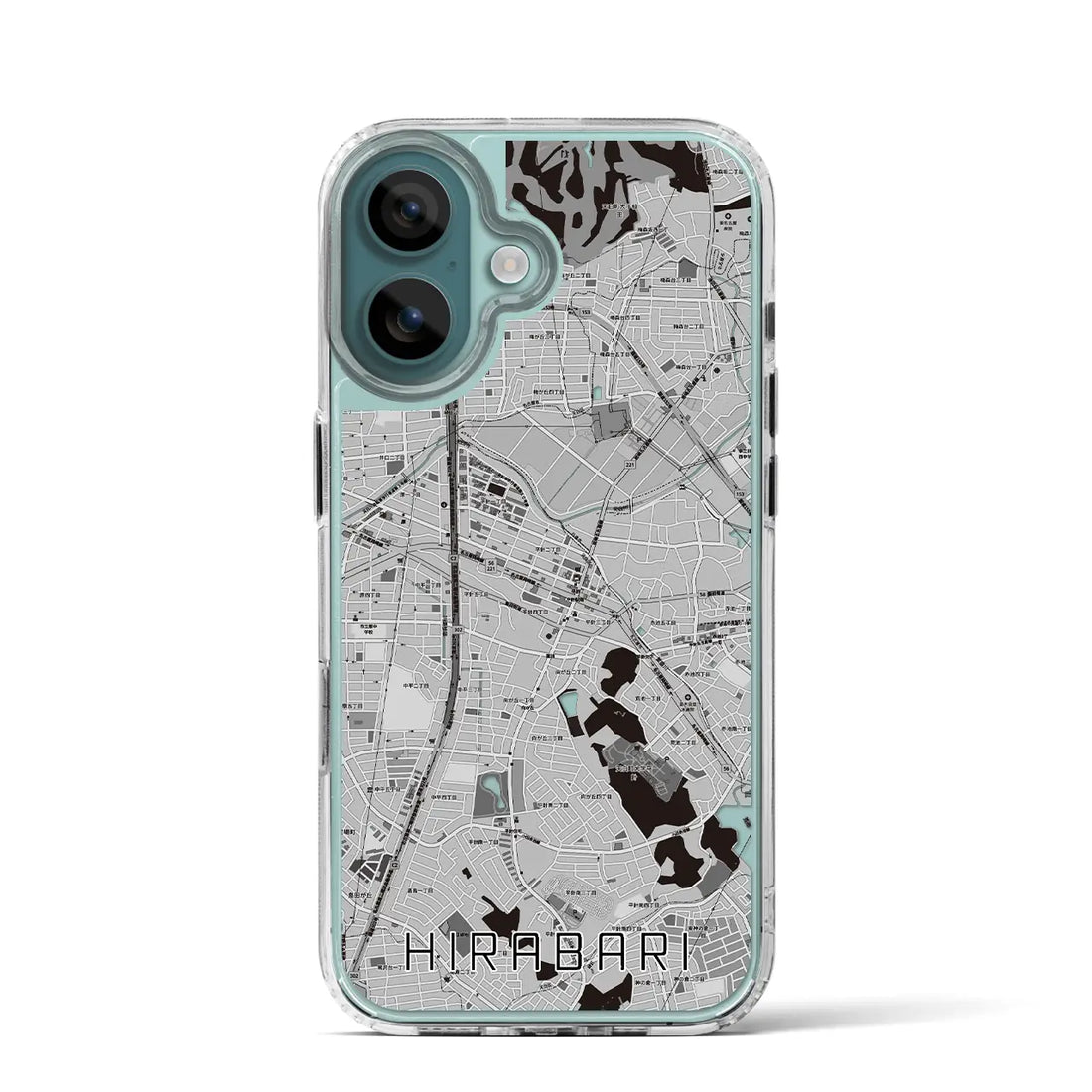 【平針(愛知県)】地図柄iPhoneケース(MagSafeタイプ)モノトーン・iPhone 16 Pro 用