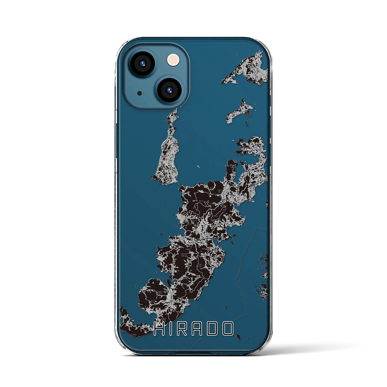 【平戸（長崎県）】地図柄iPhoneケース（クリアタイプ）モノトーン・iPhone 13 用