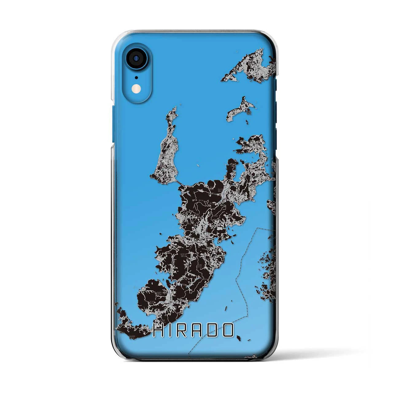 【平戸（長崎県）】地図柄iPhoneケース（クリアタイプ）モノトーン・iPhone XR 用