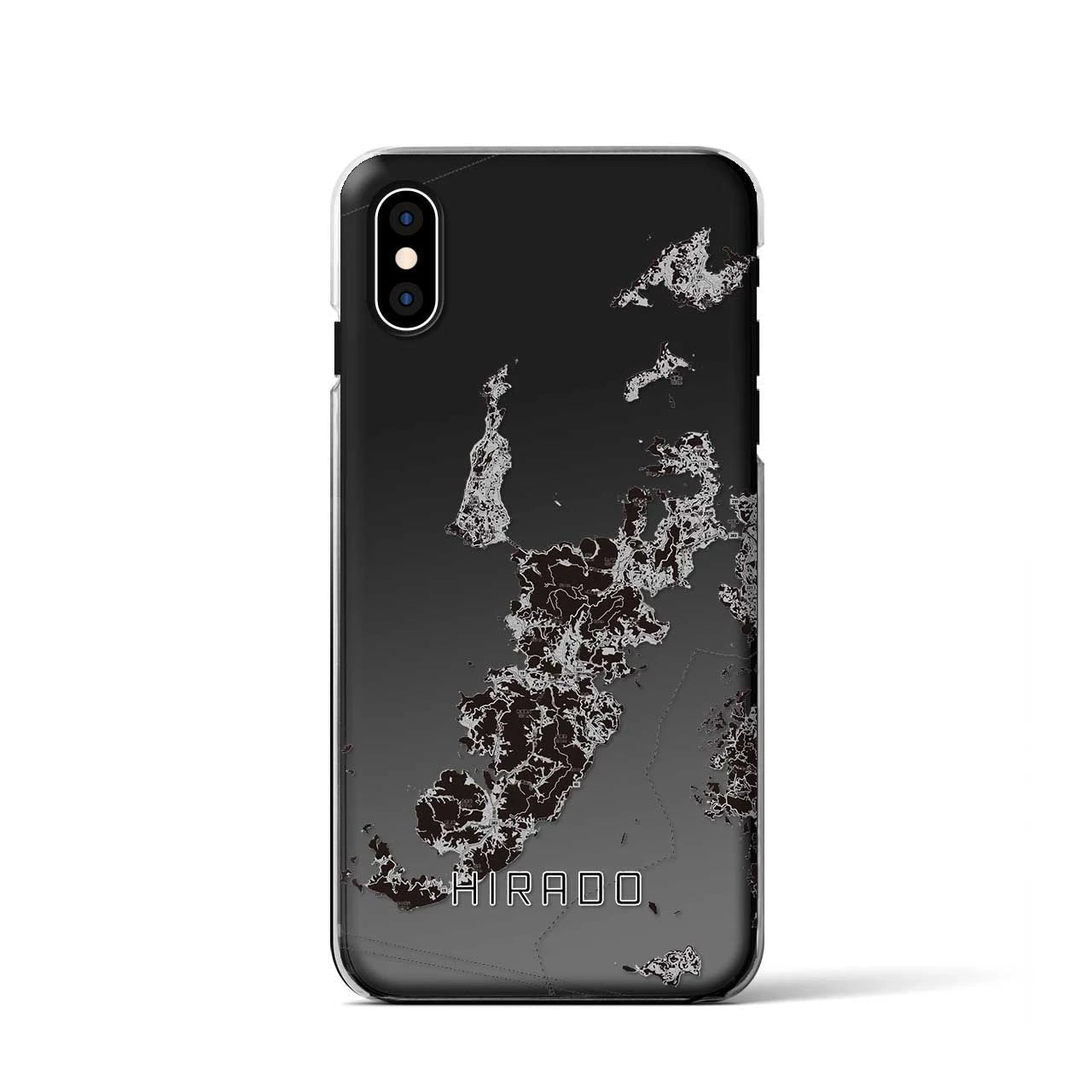 【平戸（長崎県）】地図柄iPhoneケース（クリアタイプ）モノトーン・iPhone XS / X 用