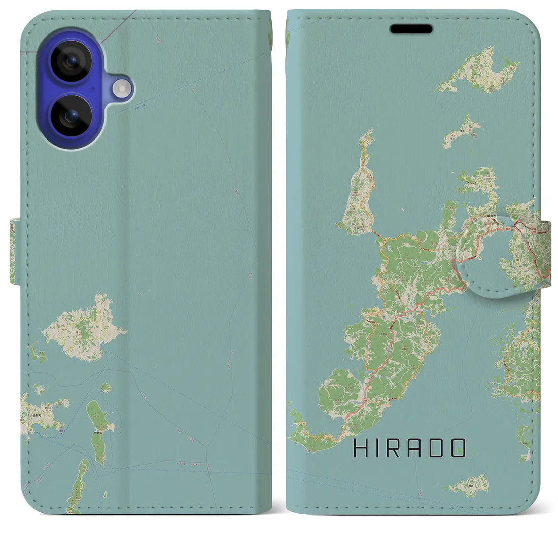 【平戸（長崎県）】地図柄iPhoneケース（手帳タイプ）ナチュラル・iPhone 16 Pro Max 用