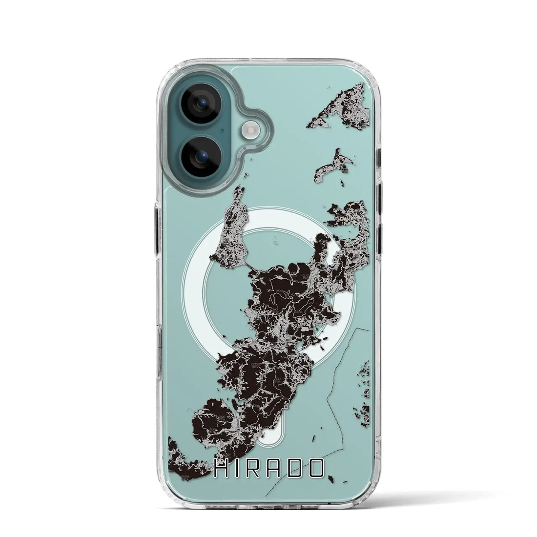 【平戸（長崎県）】地図柄iPhoneケース（MagSafeタイプ）モノトーン・iPhone 16 Pro 用