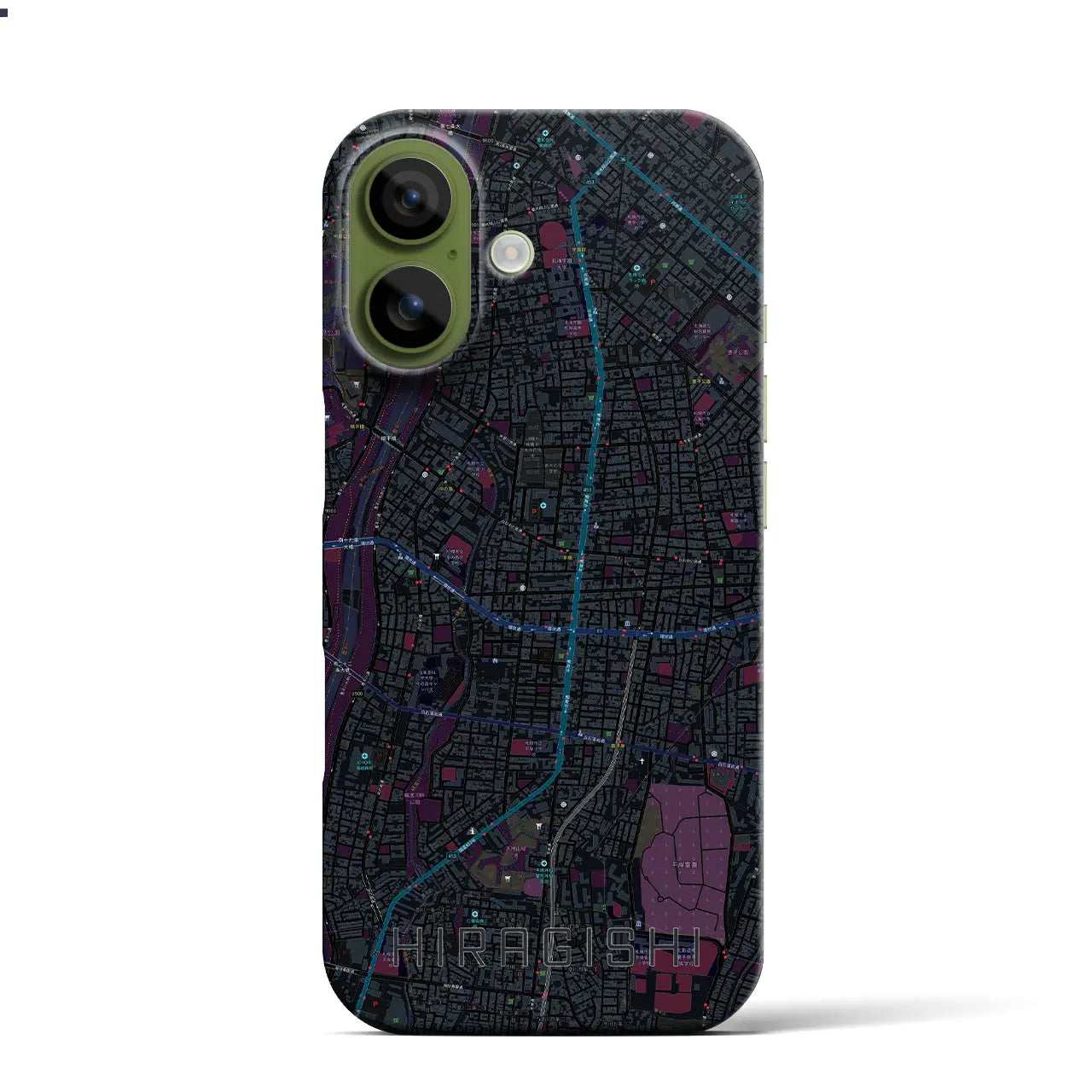 【平岸（北海道）】地図柄iPhoneケース（バックカバータイプ）