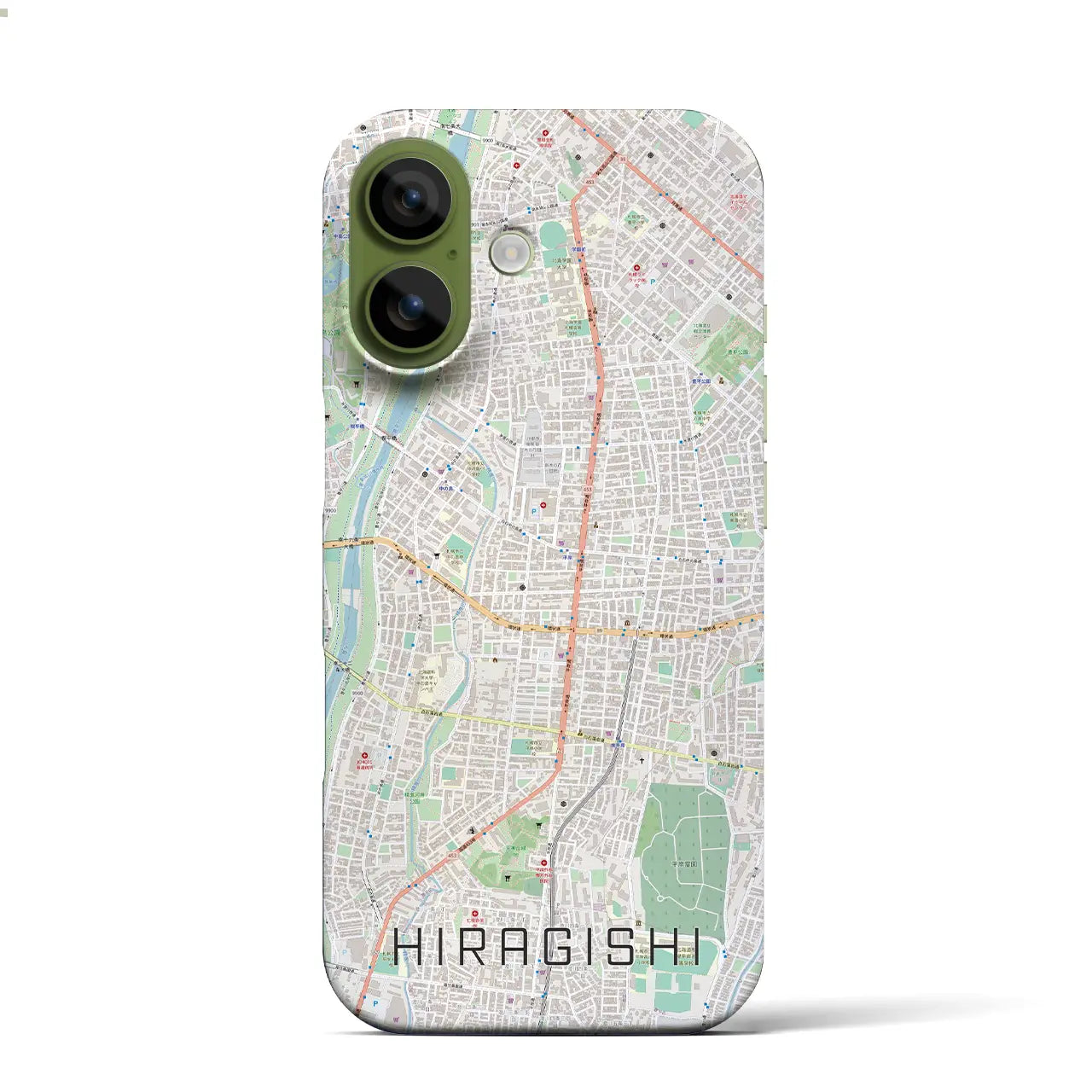 【平岸（北海道）】地図柄iPhoneケース（バックカバータイプ）