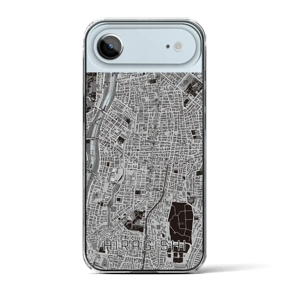 【平岸（北海道）】地図柄iPhoneケース（クリアタイプ）モノトーン・iPhone 17 Pro Max 用