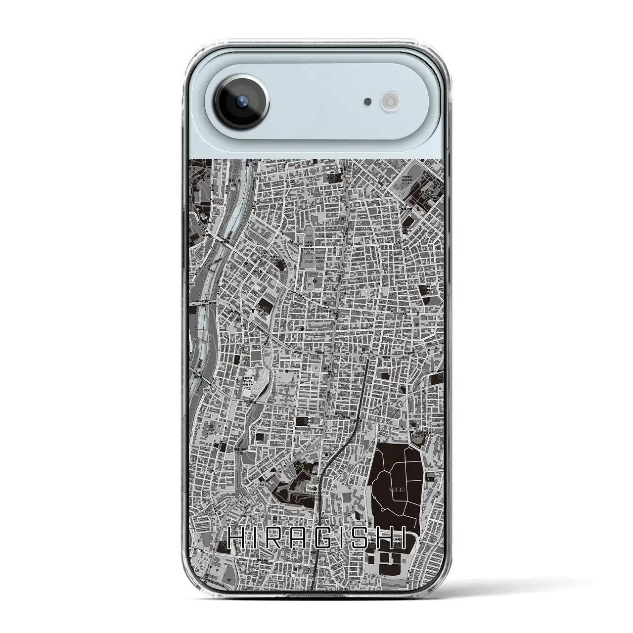 【平岸（北海道）】地図柄iPhoneケース（クリアタイプ）モノトーン・iPhone 17 Pro Max 用