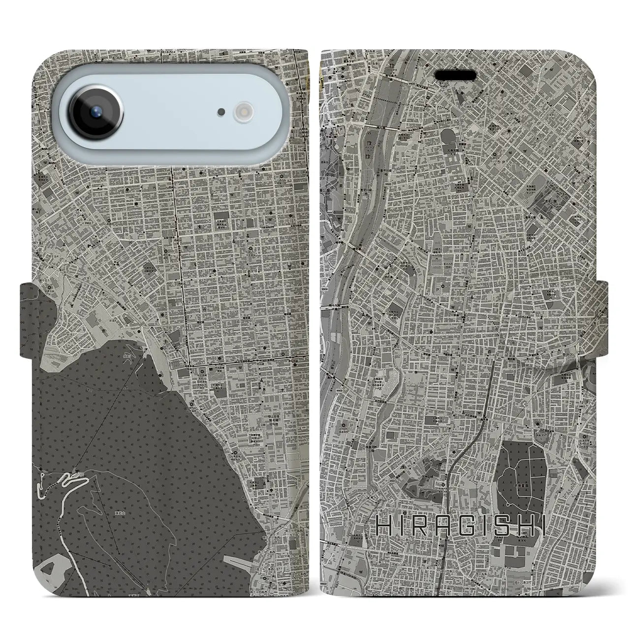 【平岸（北海道）】地図柄iPhoneケース（手帳タイプ）