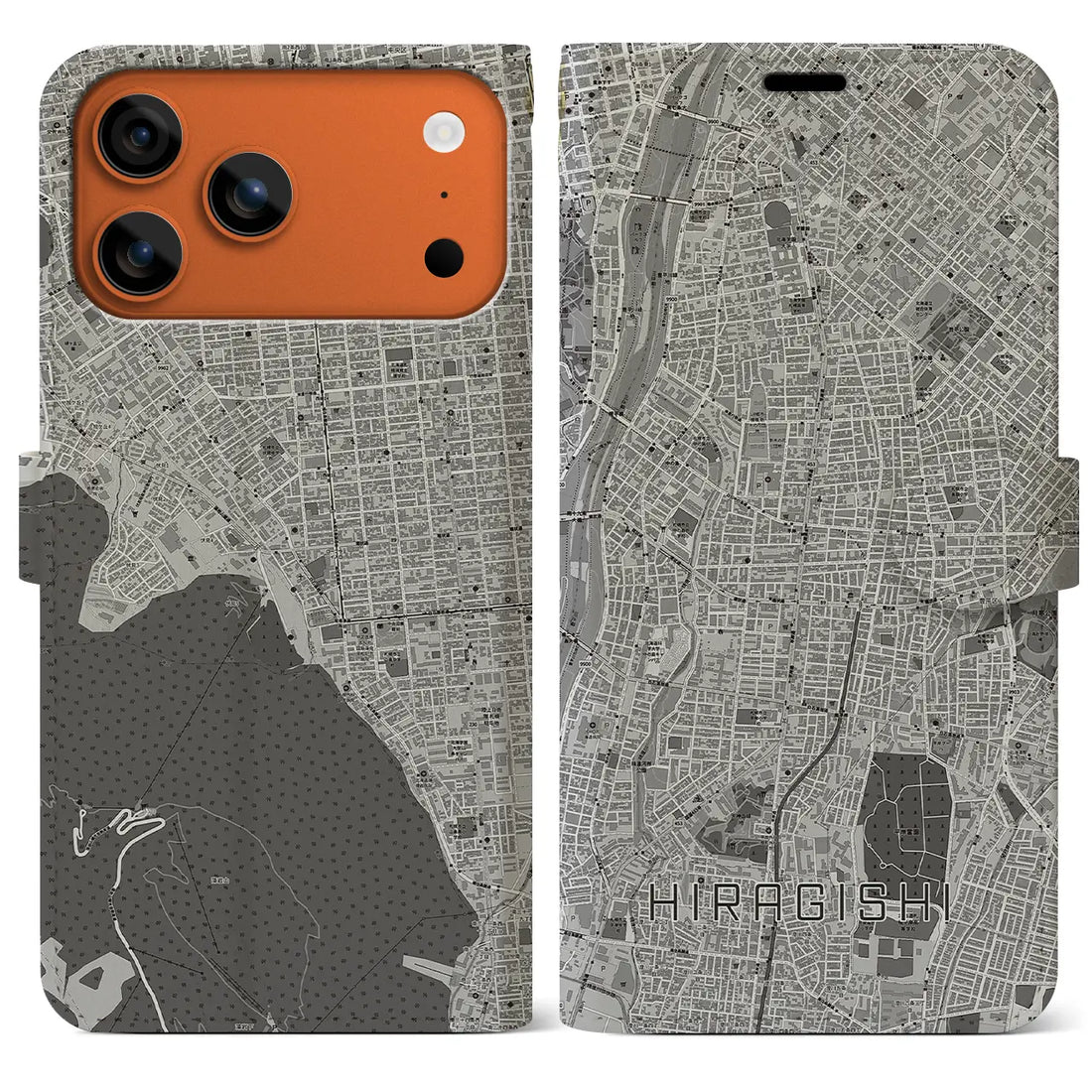 【平岸（北海道）】地図柄iPhoneケース（手帳タイプ）