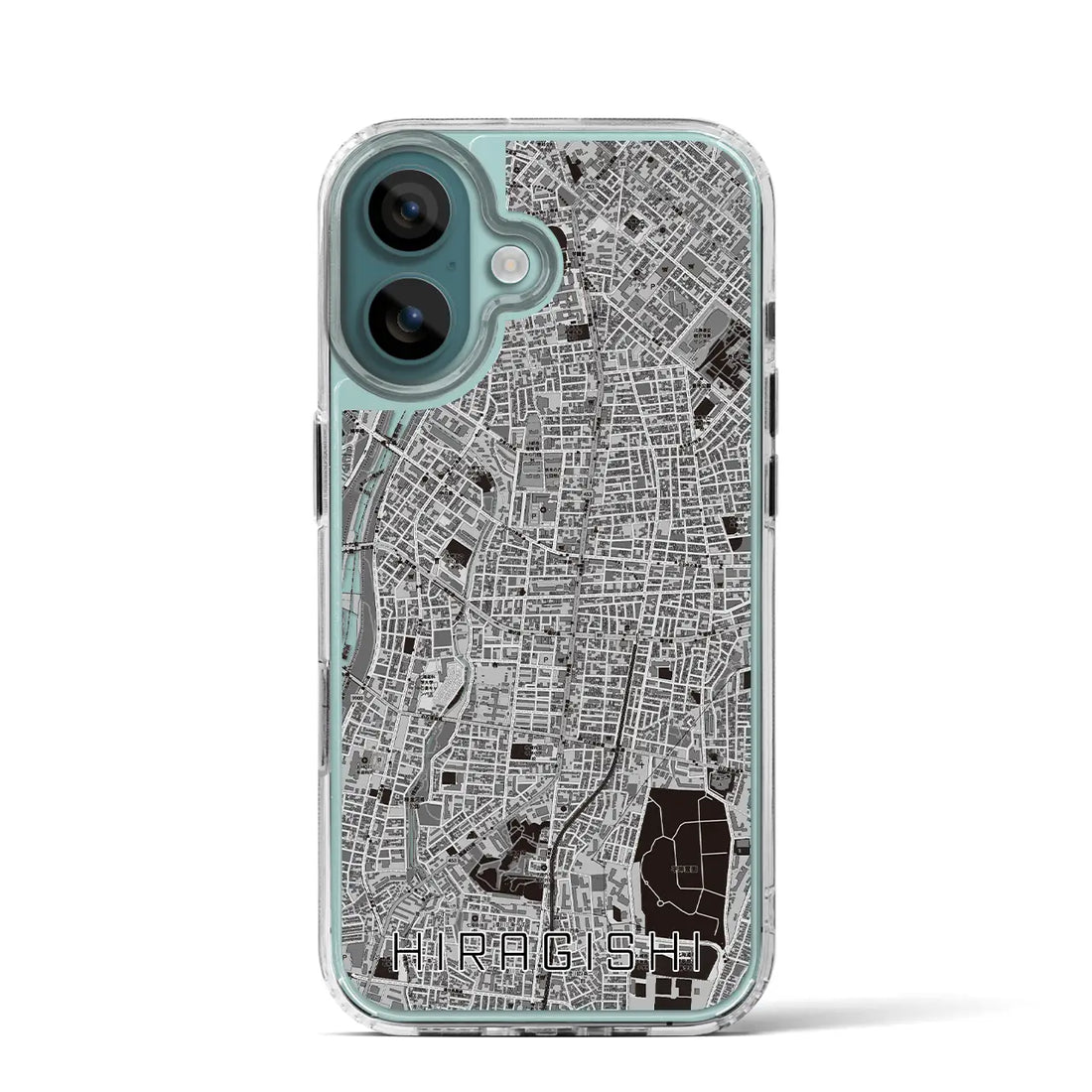 【平岸（北海道）】地図柄iPhoneケース（MagSafeタイプ）モノトーン・iPhone 16 Pro 用