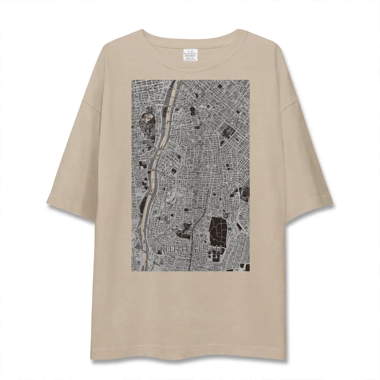 【平岸（北海道）】地図柄ビッグシルエットTシャツ