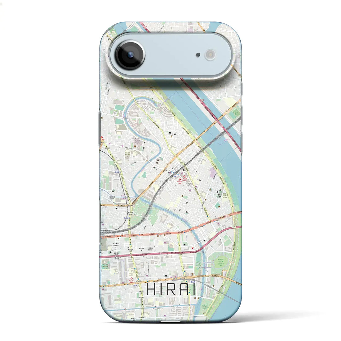 【平井（東京都）】地図柄iPhoneケース（バックカバータイプ）ナチュラル・iPhone 17 Pro Max 用