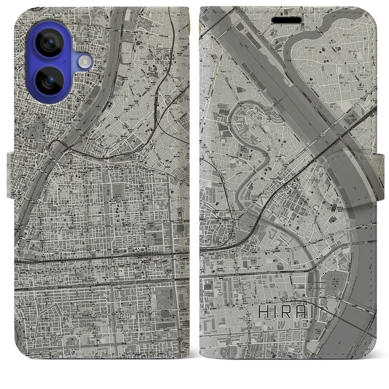 【平井（東京都）】地図柄iPhoneケース（手帳タイプ）