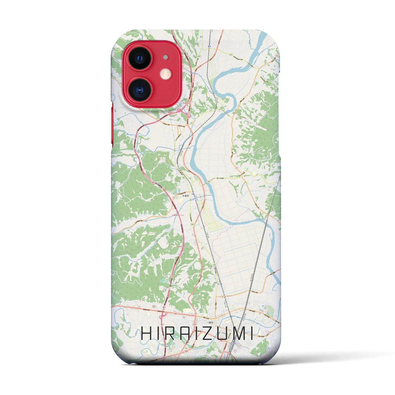 【平泉（岩手県）】地図柄iPhoneケース（バックカバータイプ）