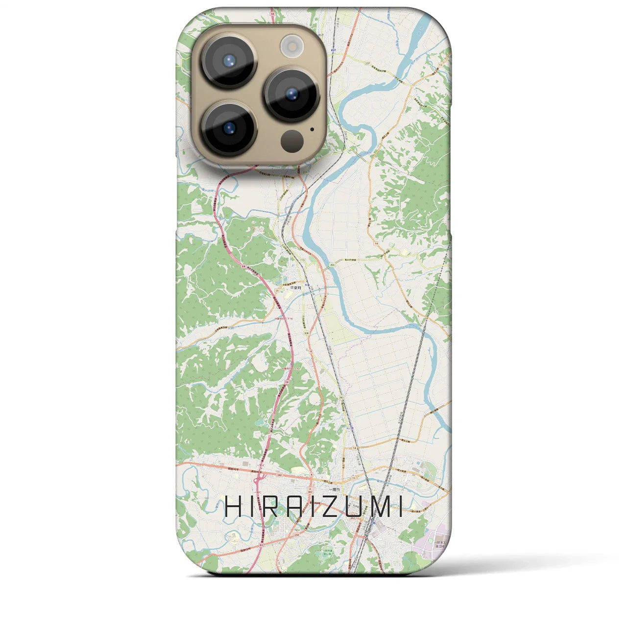 【平泉（岩手県）】地図柄iPhoneケース（バックカバータイプ）