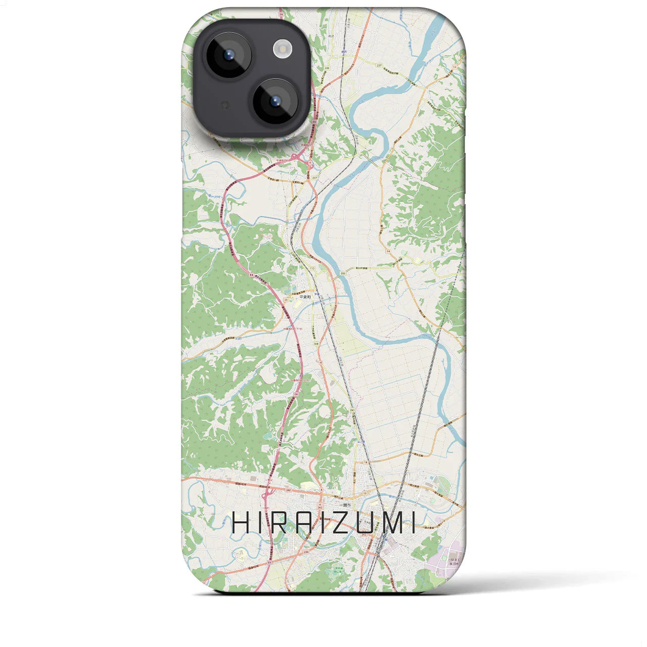 【平泉（岩手県）】地図柄iPhoneケース（バックカバータイプ）