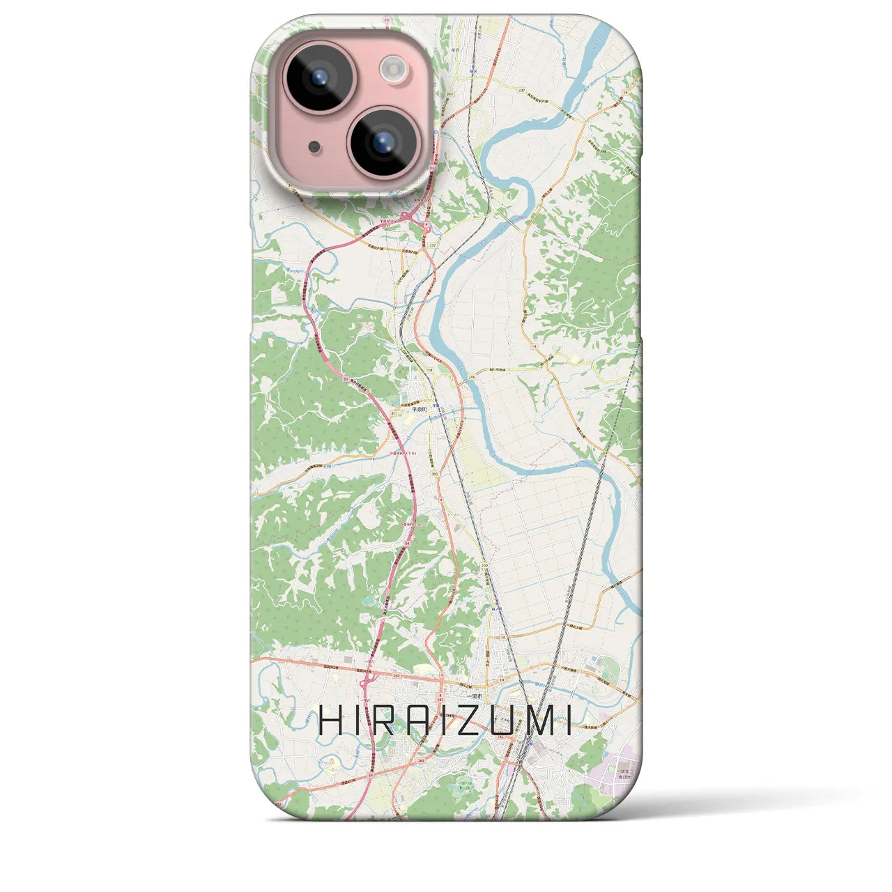 【平泉（岩手県）】地図柄iPhoneケース（バックカバータイプ）