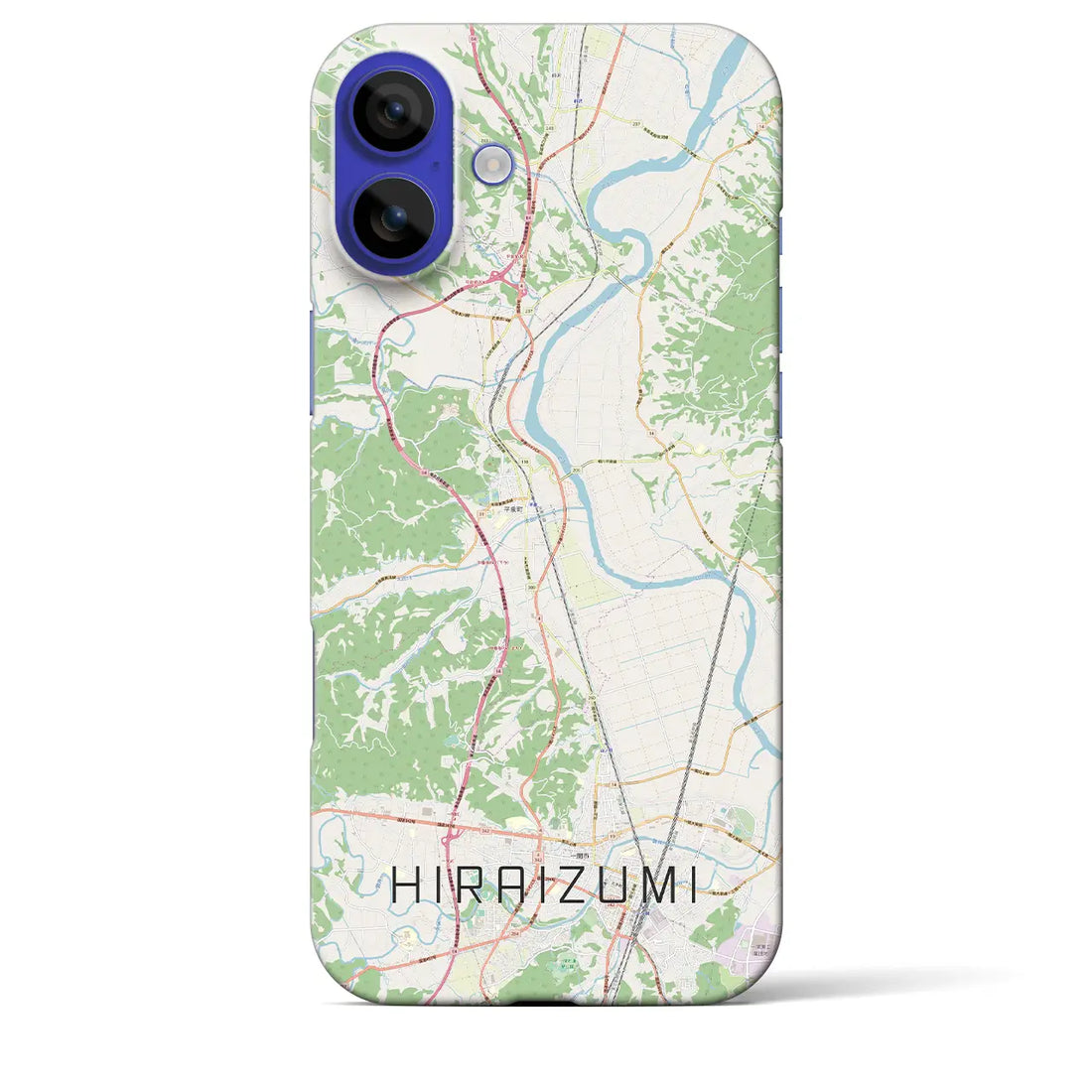 【平泉（岩手県）】地図柄iPhoneケース（バックカバータイプ）ナチュラル・iPhone 16 Pro Max 用