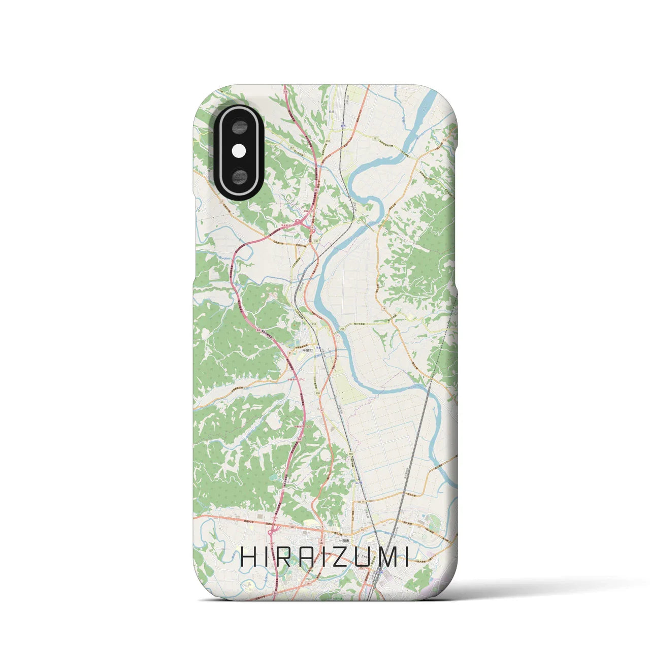 【平泉（岩手県）】地図柄iPhoneケース（バックカバータイプ）