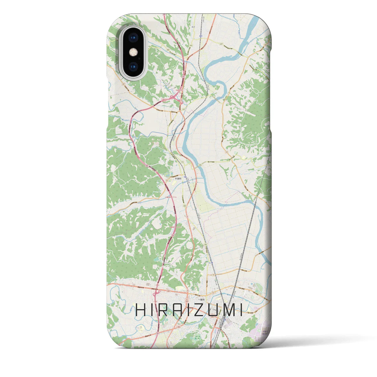 【平泉（岩手県）】地図柄iPhoneケース（バックカバータイプ）