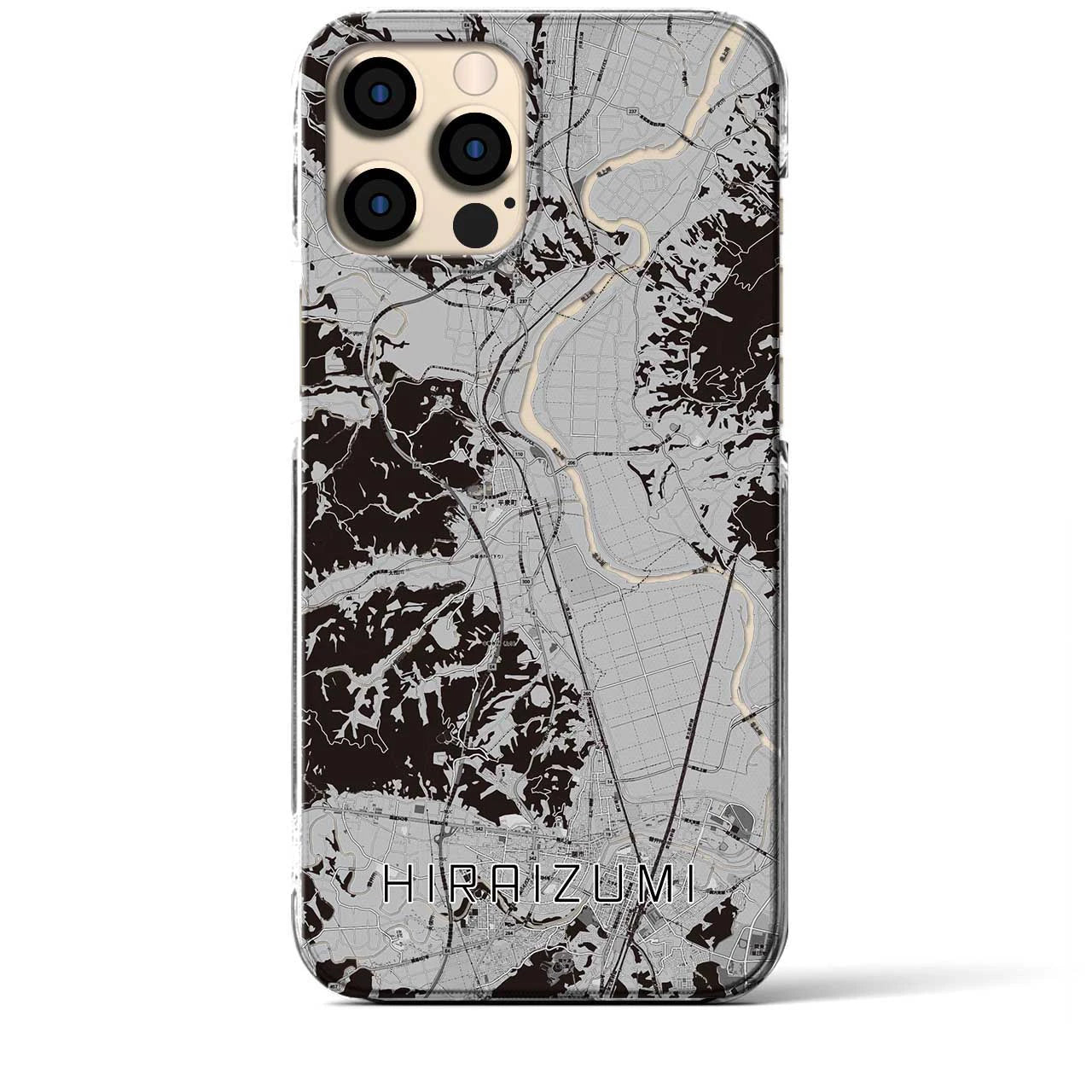 【平泉（岩手県）】地図柄iPhoneケース（クリアタイプ）