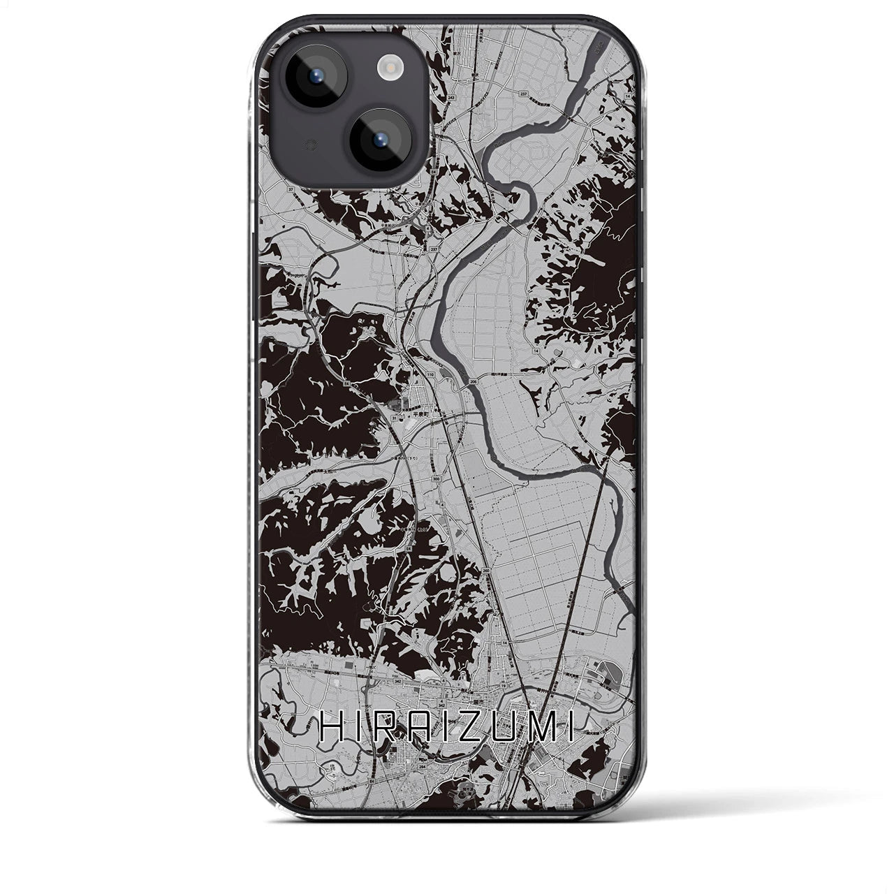 【平泉（岩手県）】地図柄iPhoneケース（クリアタイプ）