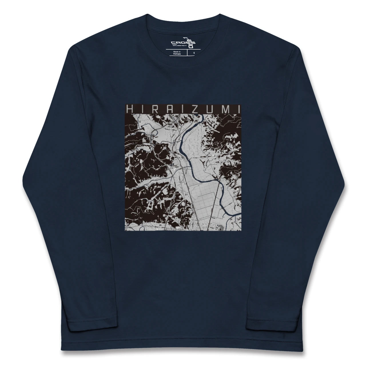 【平泉（岩手県）】地図柄ロングスリーブTシャツ